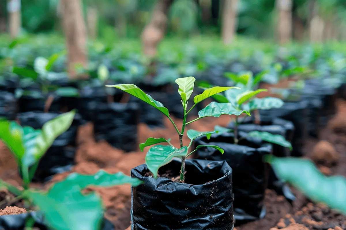 Carbon markets and their growing impact explained_Close-up of tree seedlings in a tree nursery_visual 2