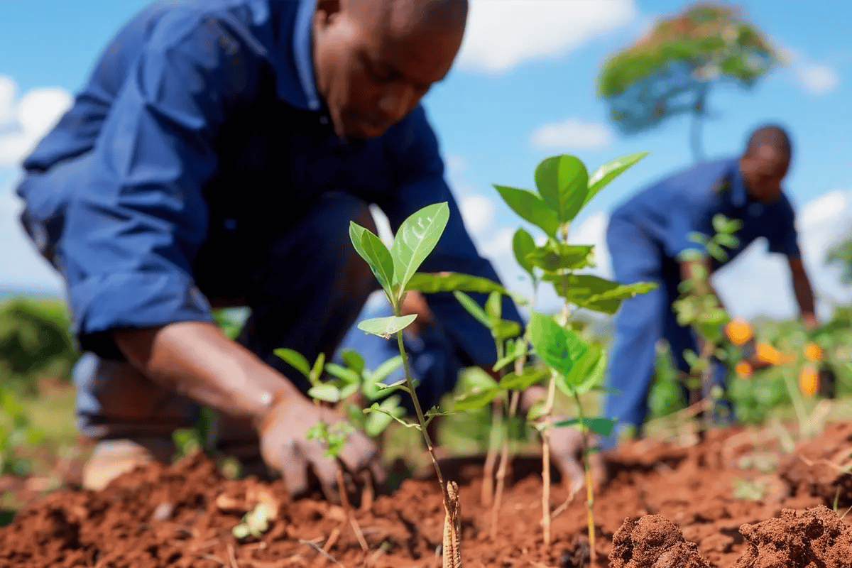 Carbon markets and their growing impact explained_Members of the local community working in a tree nursery in Africa_visual 6