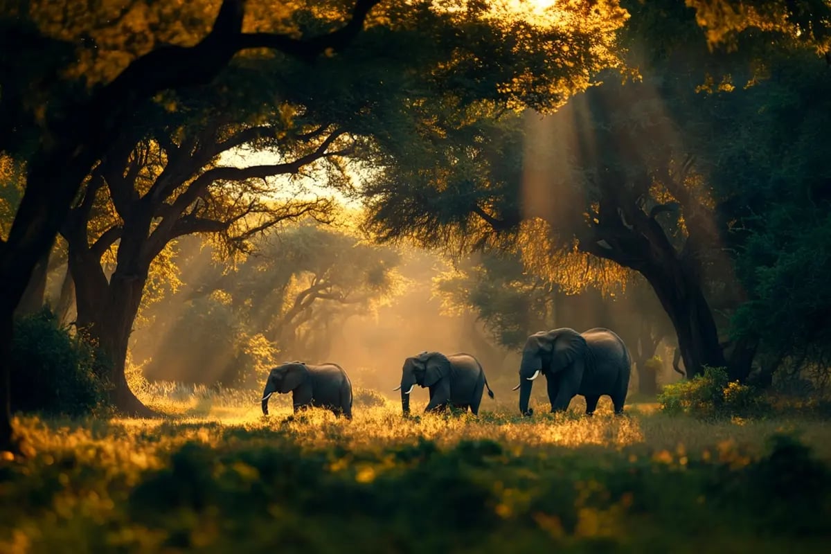 Driving Revenue through Sustainability Initiatives_Elephants roaming through the African forest_visual 1