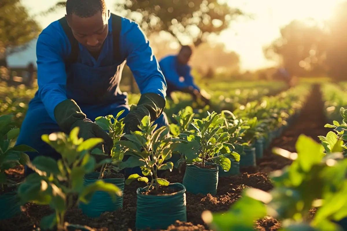 How investors can build a tariff-proof portfolio_Tree nursery workers planting young saplings_visual 2