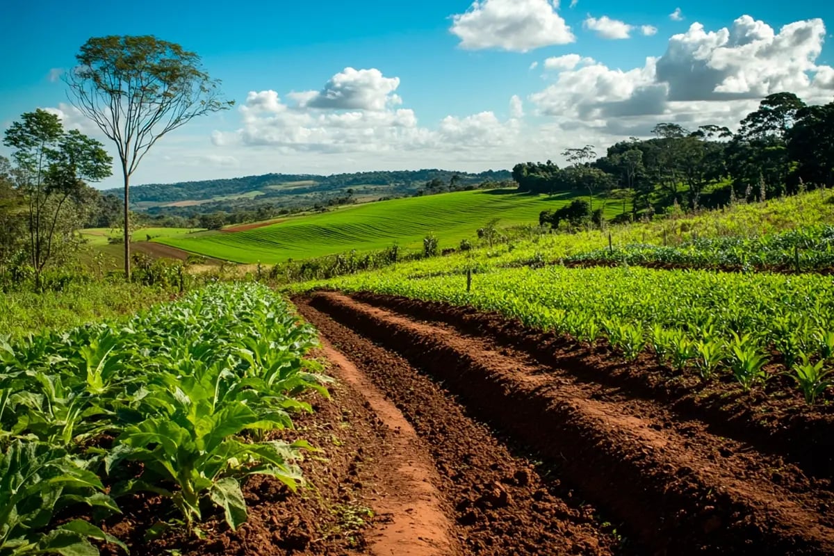 Sustainable impact of carbon credit investment_Landscape view of Brazilian farm_visual 6