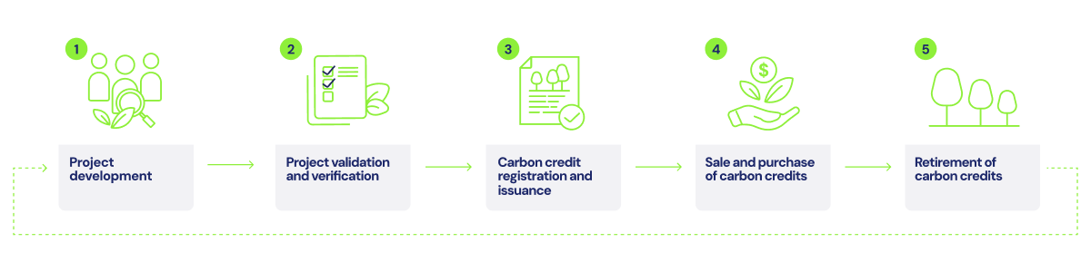 The comprehensive verification process for carbon credits_Illustation of the carbon credit life cycle_visual 4