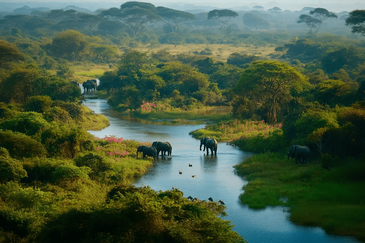 Trumps 7 new policies what they could mean for the voluntary carbon market_Aerial view of a biodiverse forest in Africa_visual 3